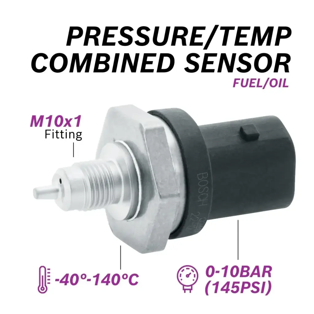 GENUINE BOSCH LIQUID PRESSURE TEMP COMBO SENSOR 10 BAR 140 DEG C